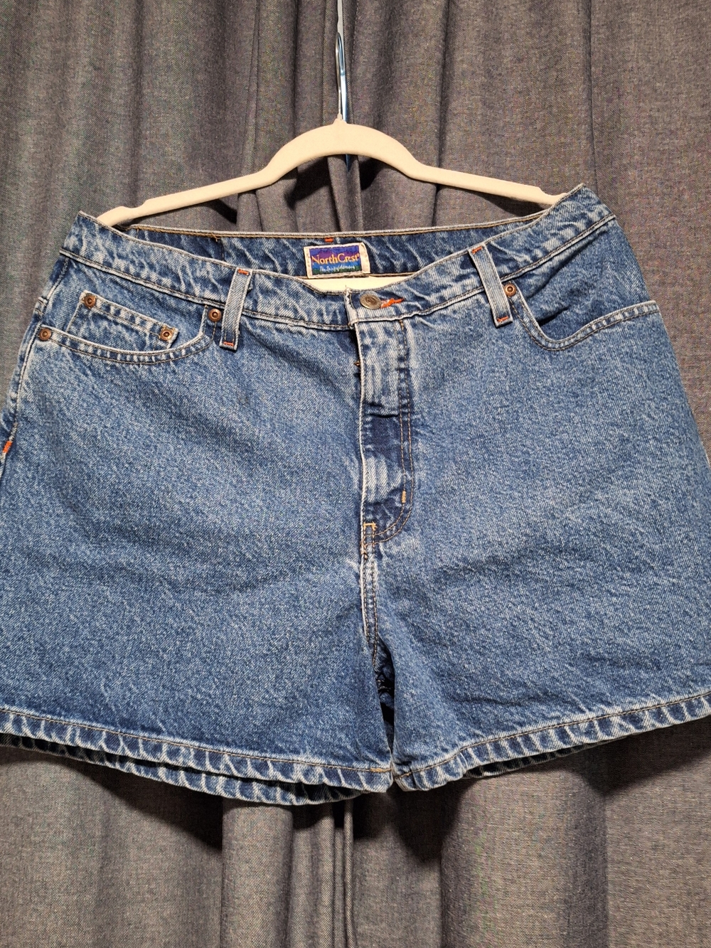Women's Vintage North Crest Blue Denim Shorts 100% Cotton Size 16